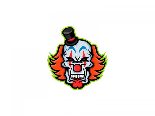 Whiteface Clown Skull Mascot - whiteface-clown-skull-mascot