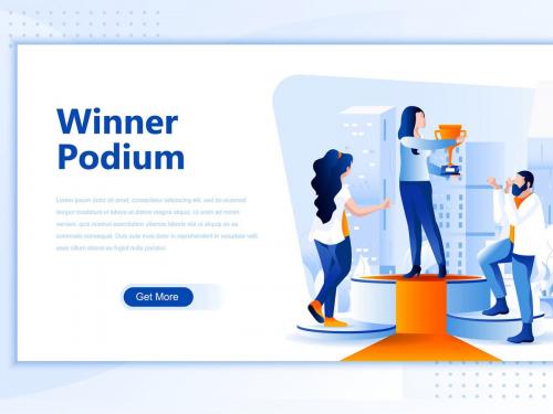 Winner Podium Flat Landing Page Header - winner-podium-flat-landing-page-header