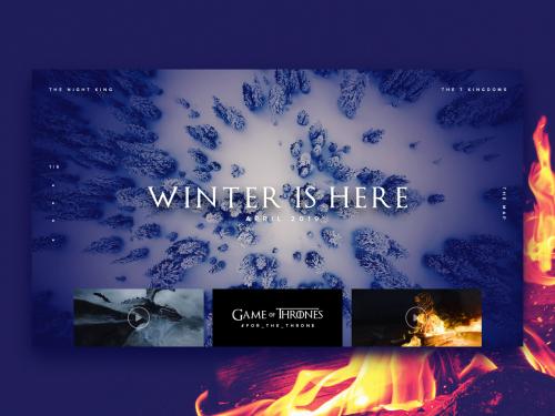 Winter Is Coming - Banner Serie UI Design - winter-is-coming-banner-serie-ui-design