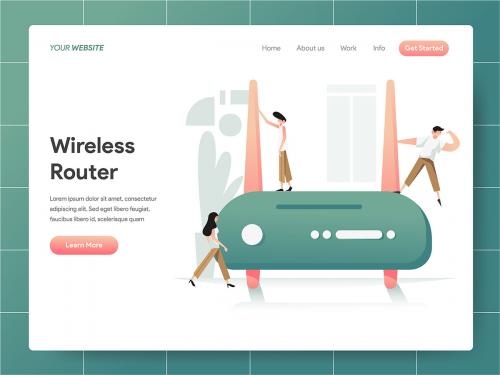 Wireless Router Illustration Concept - wireless-router-illustration-concept