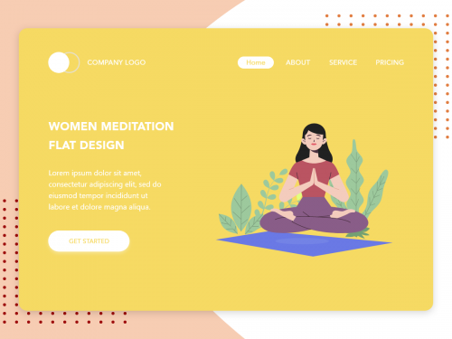 Women Meditation flat design concept for Meditation app - women-meditation-flat-design-concept-for-meditation-app