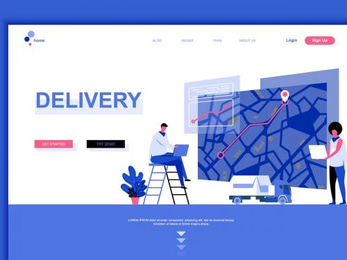 Worldwide Delivery Flat Landing Page Template - worldwide-delivery-flat-landing-page-template