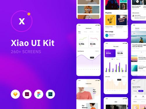 Xiao iOS UI Kit - 260+ Screens with 10 Categories in Light/Dark Variants - xiao-ios-ui-kit