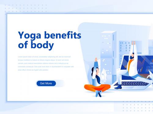 Yoga Benefits Flat Landing Page Header - yoga-benefits-flat-landing-page-header