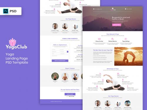 Yoga Landing Page PSD Template - yoga-landing-page-psd-template