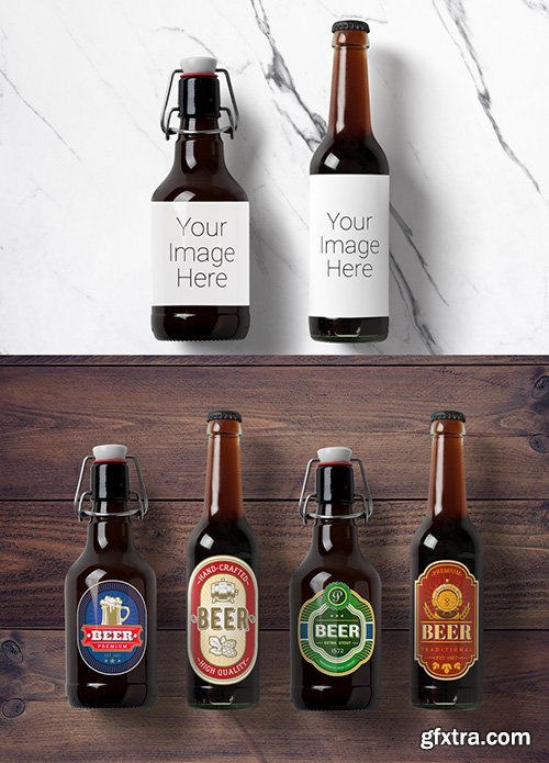 Amber Glass Bottles Mockups 174075030