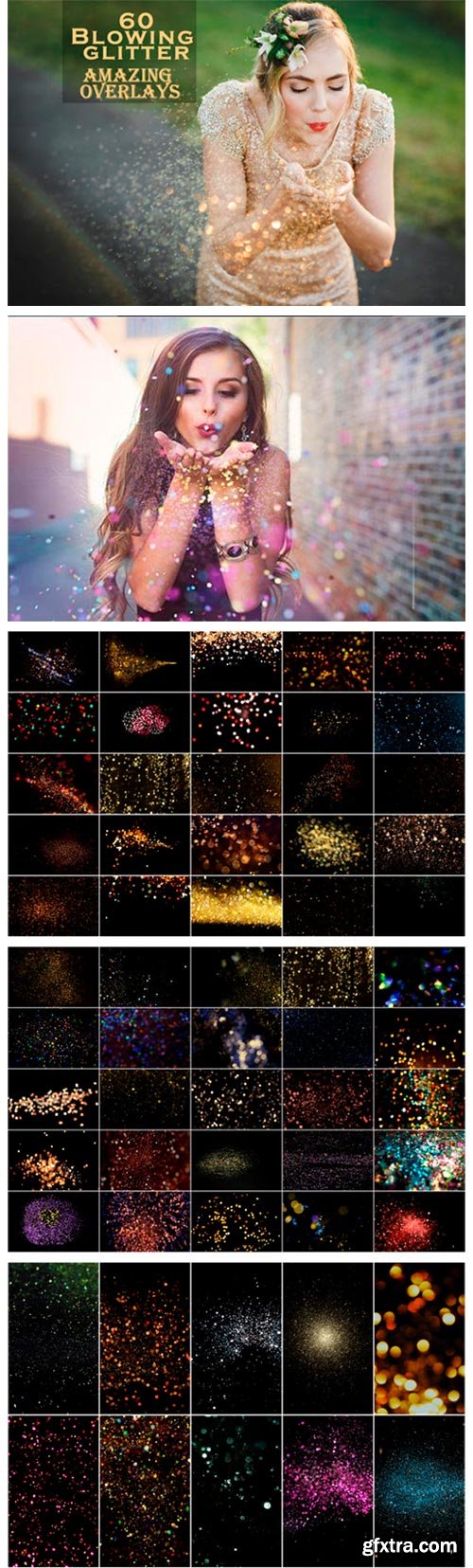 60 Blowing Glitter Photoshop Overlays 2980666