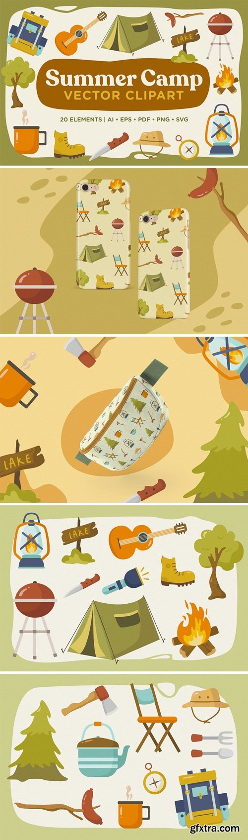 Summer Camp Vector Clipart Pack