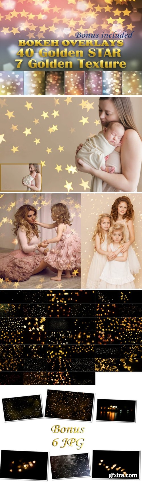 40 Gold Star Overlays 7 Golden Textures 2998931