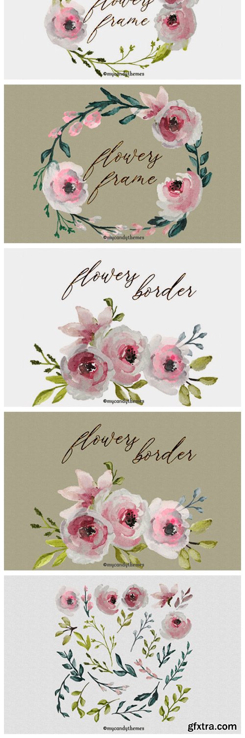 Flowers Watercolor Clipart Floral Wreath 2999785