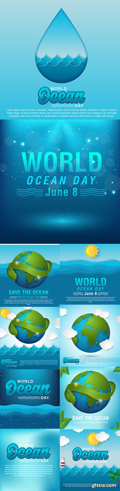 World Oceans Day Vector Illustration