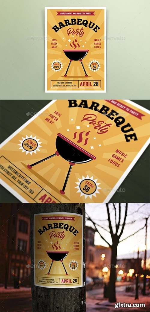 GraphicRiver - Retro Barbeque Party Flyers 25795355