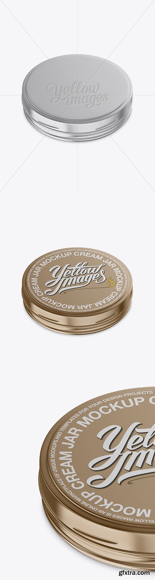 Metallic Cosmetic Jar Mockup (High-Angle Shot) 14534