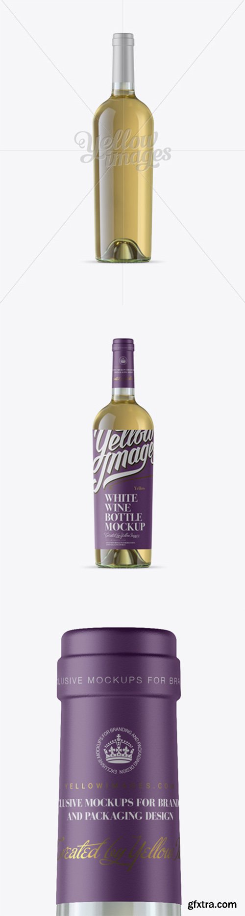 Clear Glass Bottle w/ White Wine Mockup 14305