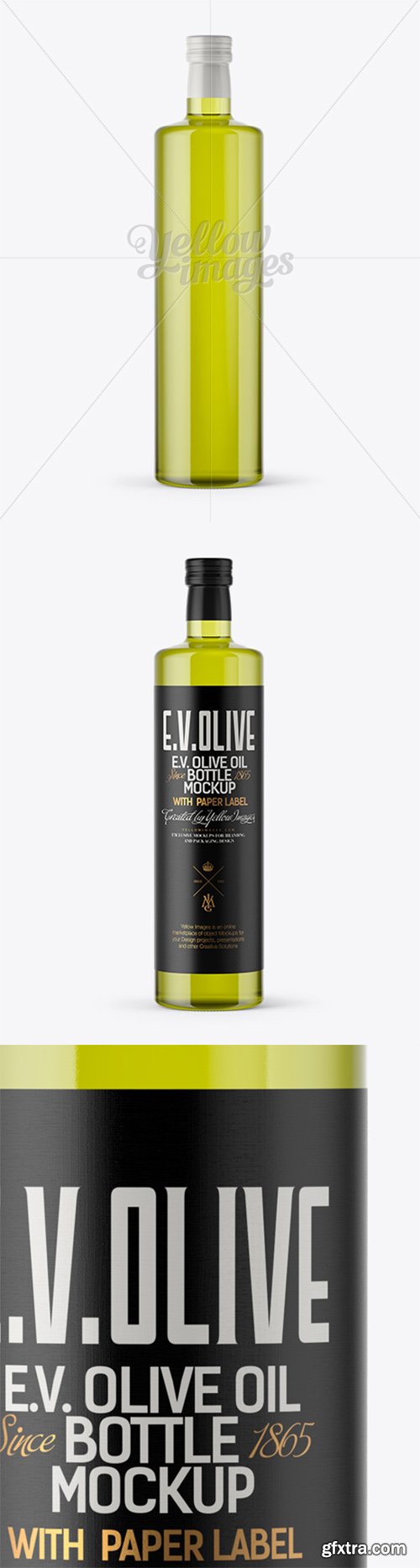 1L Clear Glass Olive Oil Bottle Mockup 14405