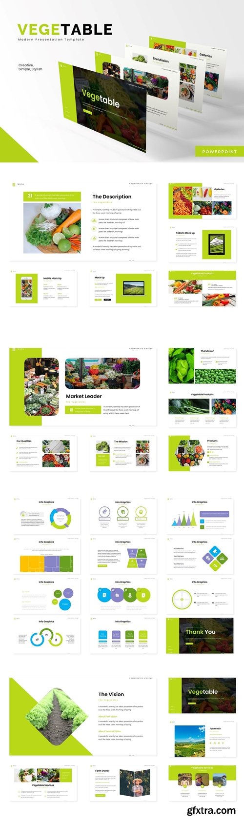 Vegetable Powerpoint, Keynote and Google Slides Templates