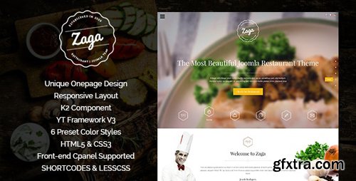 ThemeForest - Zaga v3.9.6 - Responsive Onepage Restaurant Template - 9123059