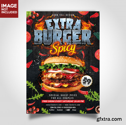 hamburger-extra-spicy-restaurant-flyer-template_127704-43