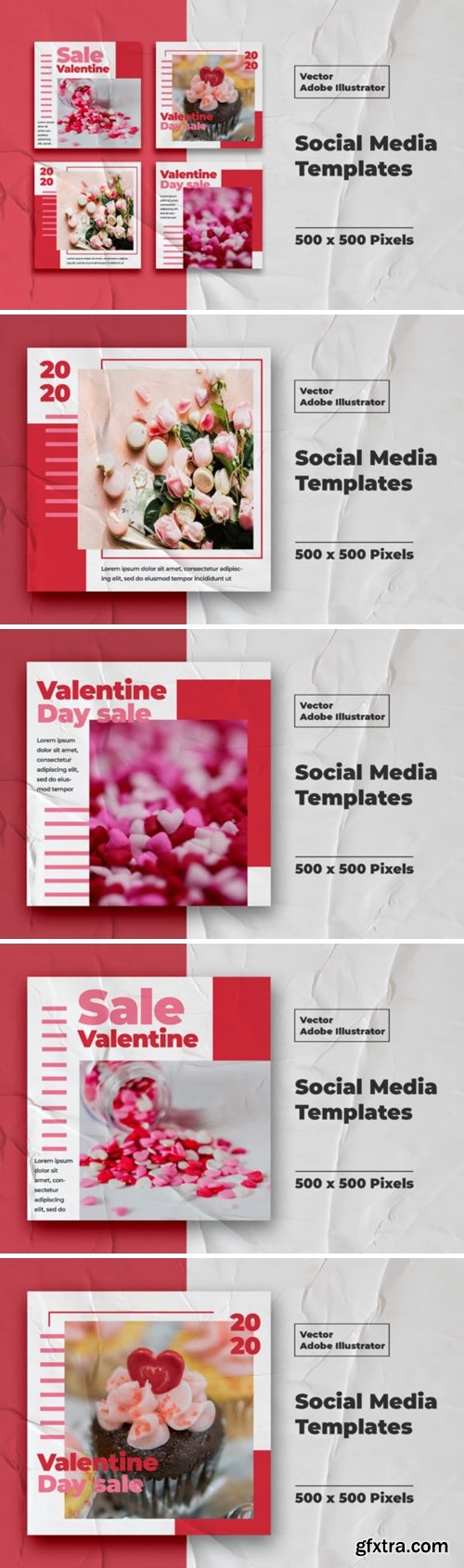 Valentine Instagram Templates Vector 3008122