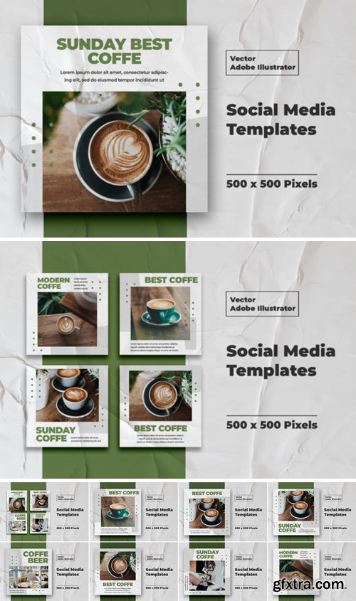 Coffe Instagram Templates Vector