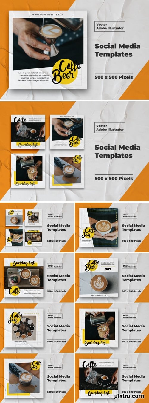 Coffe Instagram Templates Vector