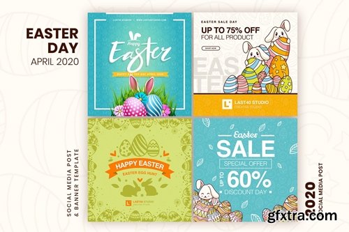 Easter Day Social Media Post & Banner Template