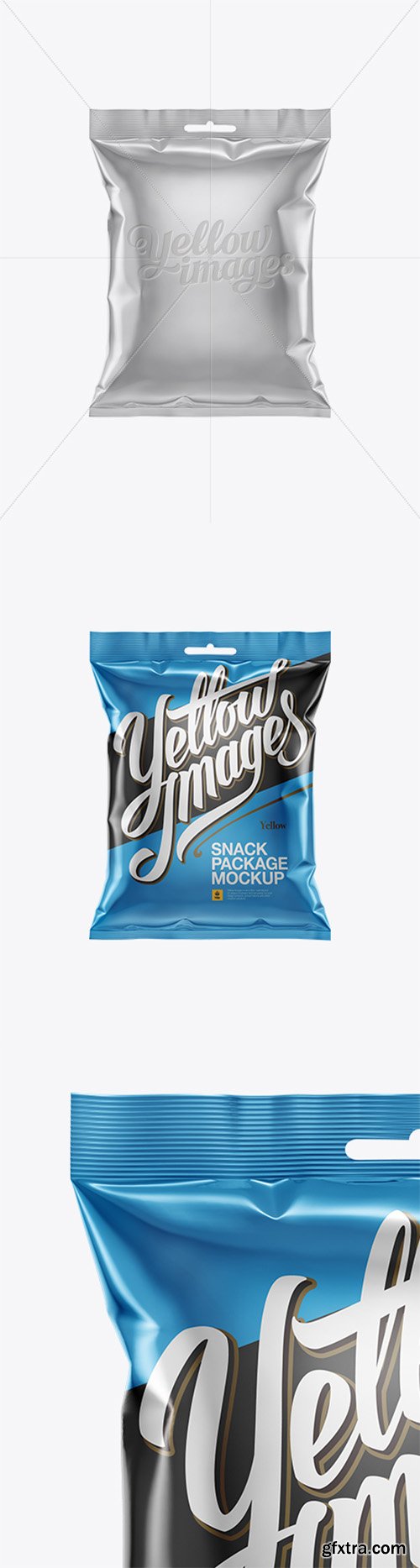 Metallic Snack Package Mockup - Front View 15888