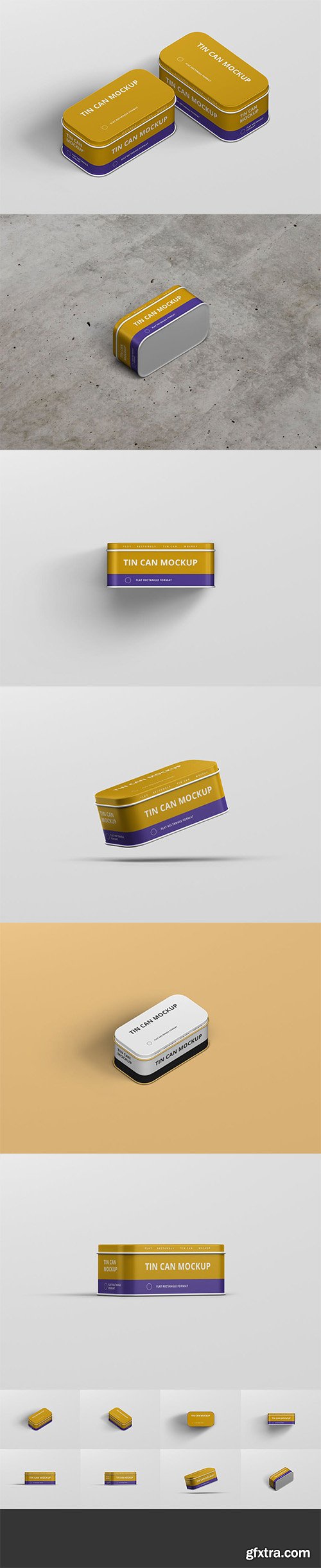 Tin Can Mockup Flat Rectangle