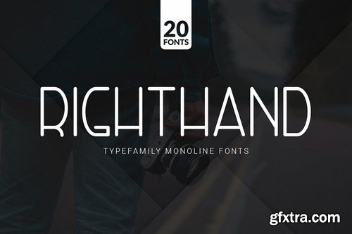 RightHand - 20 Monoline Fonts