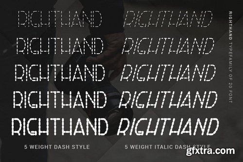 RightHand - 20 Monoline Fonts