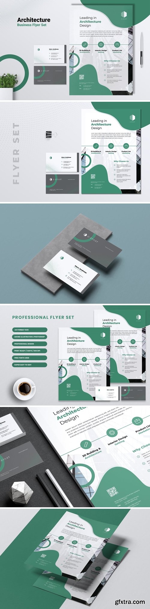 THE START Architecture Flyer & Business Card