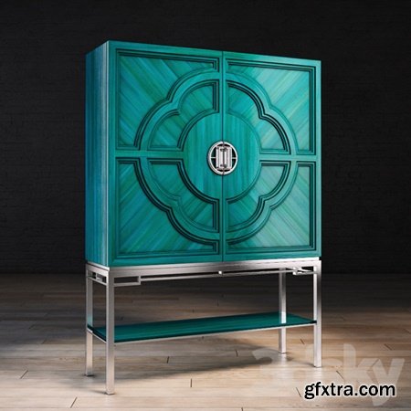 Chin Hua Lotus Bar Cabinet