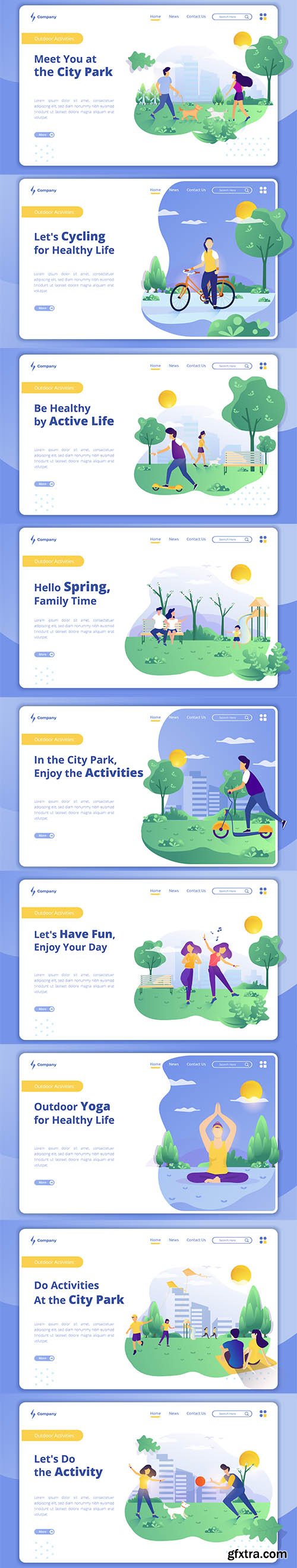 Outdoor Activities Concept Landing Page Template Pack