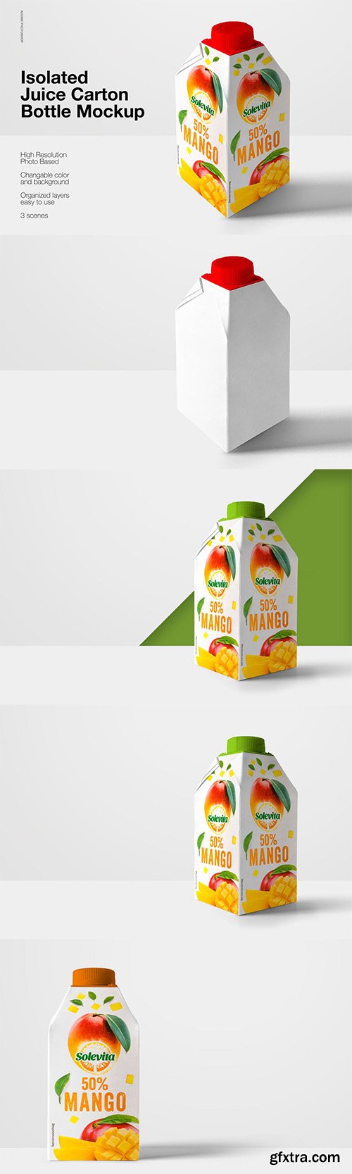 Isolated Juice Carton Mockup