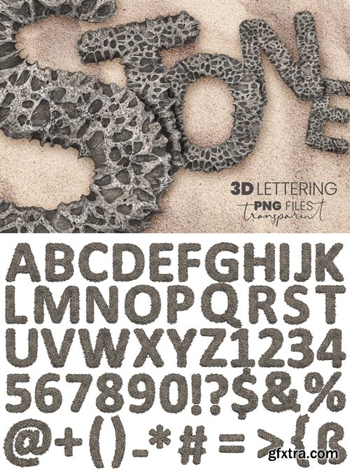 Porous Stone 3D Letters