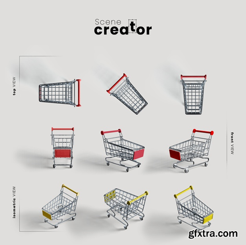 shopping-cart-with-wheels-various-angles-scene-creator-illustrations_23-2148327650