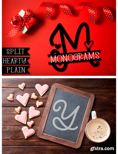 Split Hearty Monogram Font