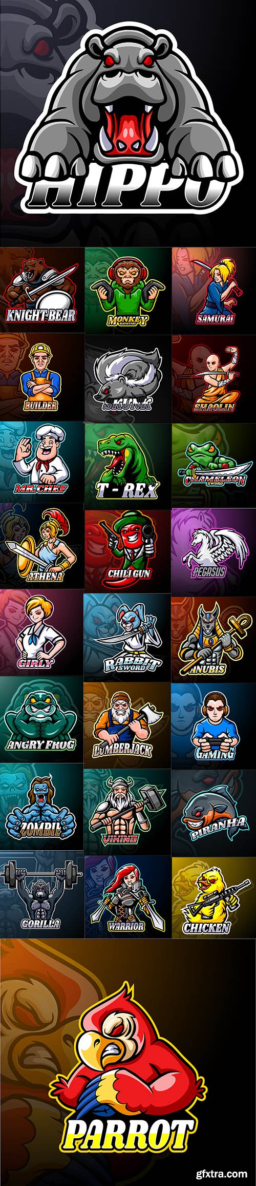 Collection of Esport Logo Mascot Design 