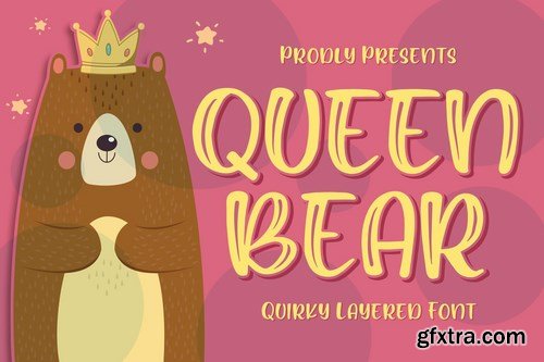 Queen Bear - Quirky Layered Font