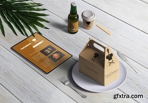 food-delivery-with-cardboard-box-menu-wooden-table_23-2148217750