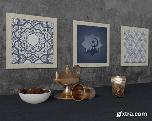 traditional-ramadan-arrangement-with-frames-mock-up_23-2148435618