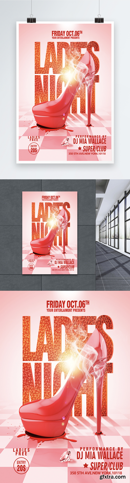 red high heels fashion promotion posters