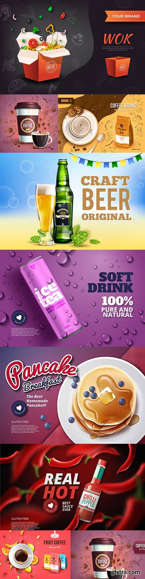 Food and drink advertising design template 
