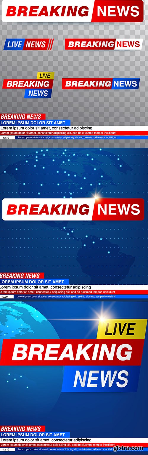 Breaking News Backgrounds Set