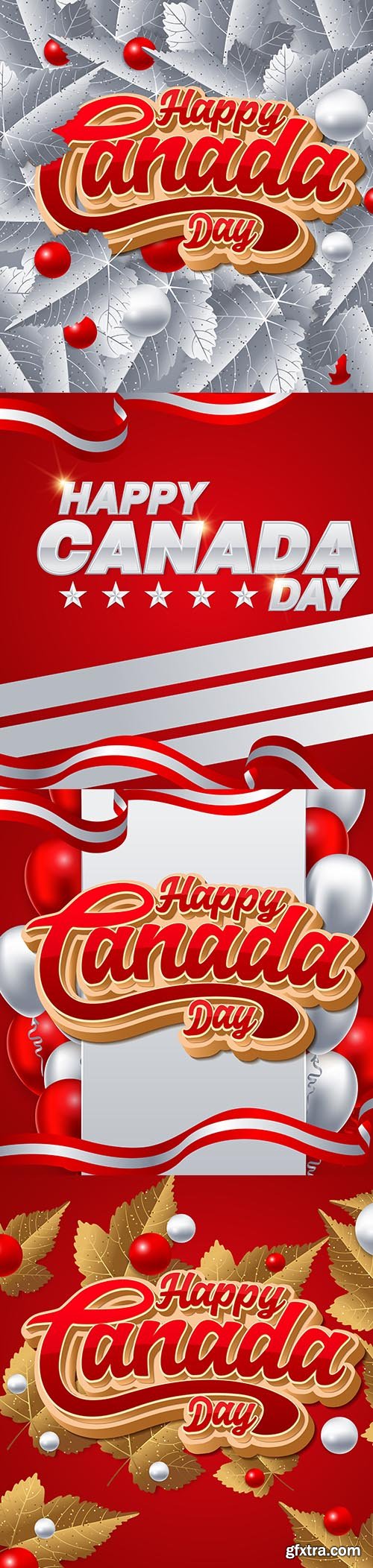 Happy Canada Day Vector Illustrations