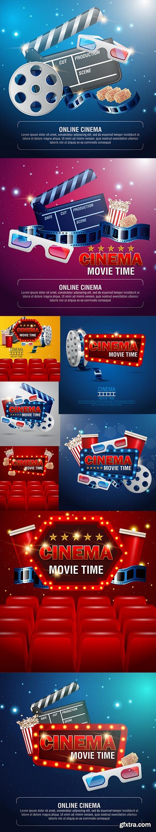 Cinema Movie Vector Poster Design Template