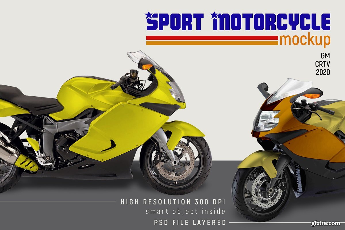 Download CreativeMarket - Sport Motorcycle Mock-up 4539796 » GFxtra
