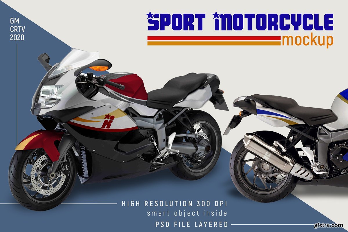 Download CreativeMarket - Sport Motorcycle Mock-up 4539796 » GFxtra