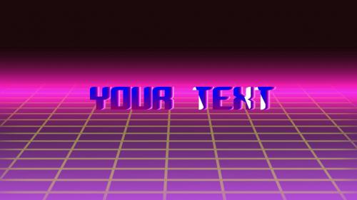 neon colored 80s style intro with text - 12974440