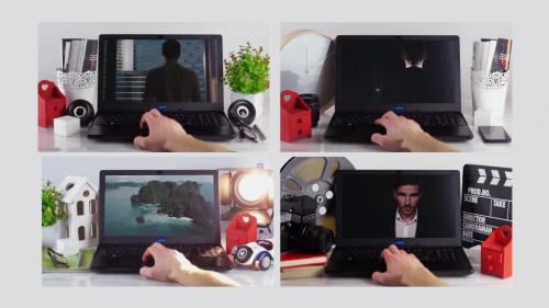 Mock-Up Real Footage Laptop - 13687476